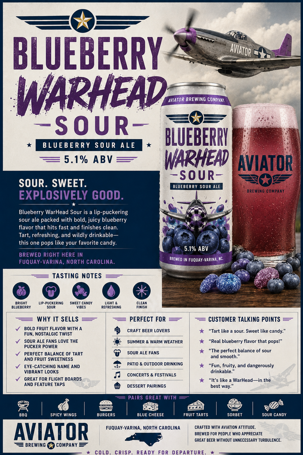 Blueberry WarHead Sour beer artwork