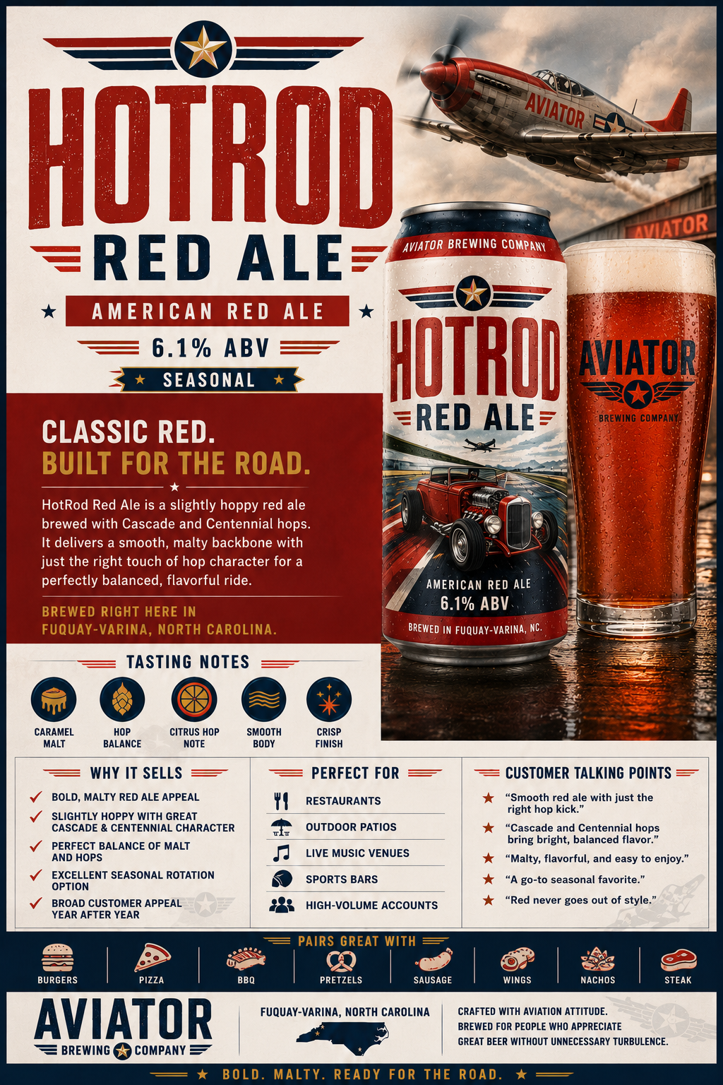 HotRod Red Ale beer artwork