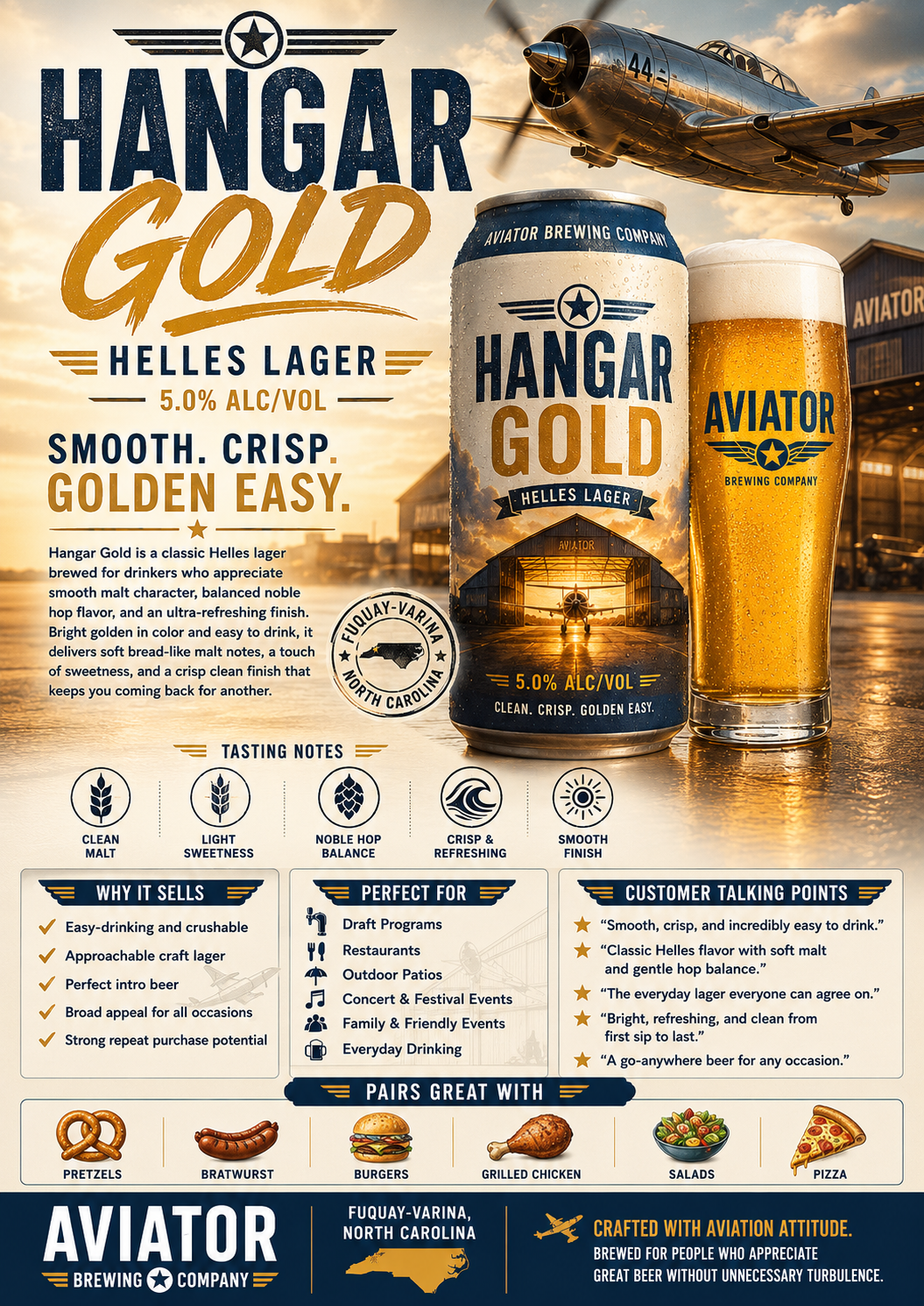 Hangar Gold beer artwork