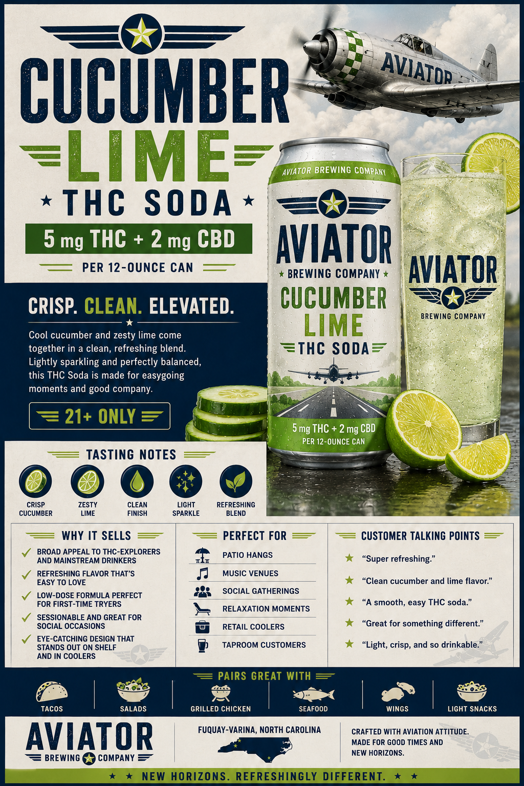 Cucumber Lime THC Soda beverage artwork